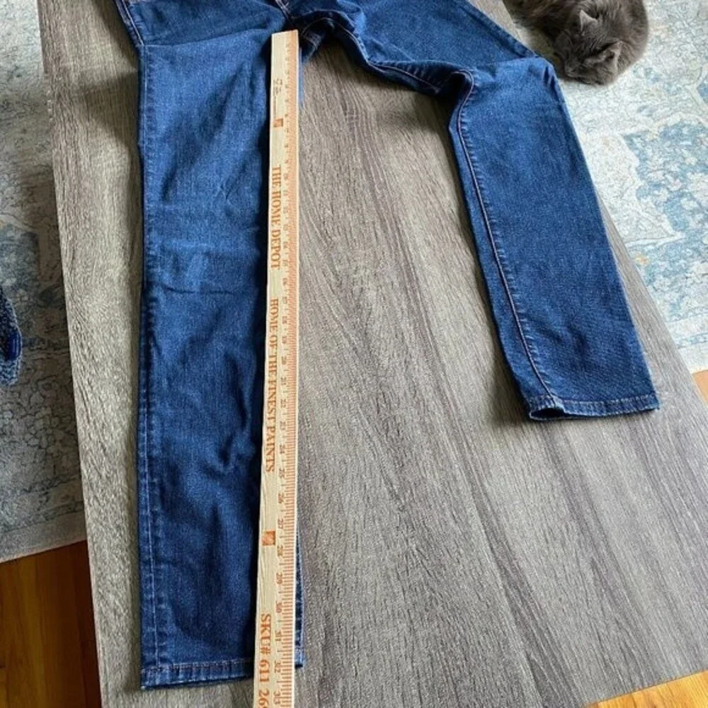 Banana Republic Skinny Fit Mid Rise Dark Wash Orange Stitch Jeans - Women's 28